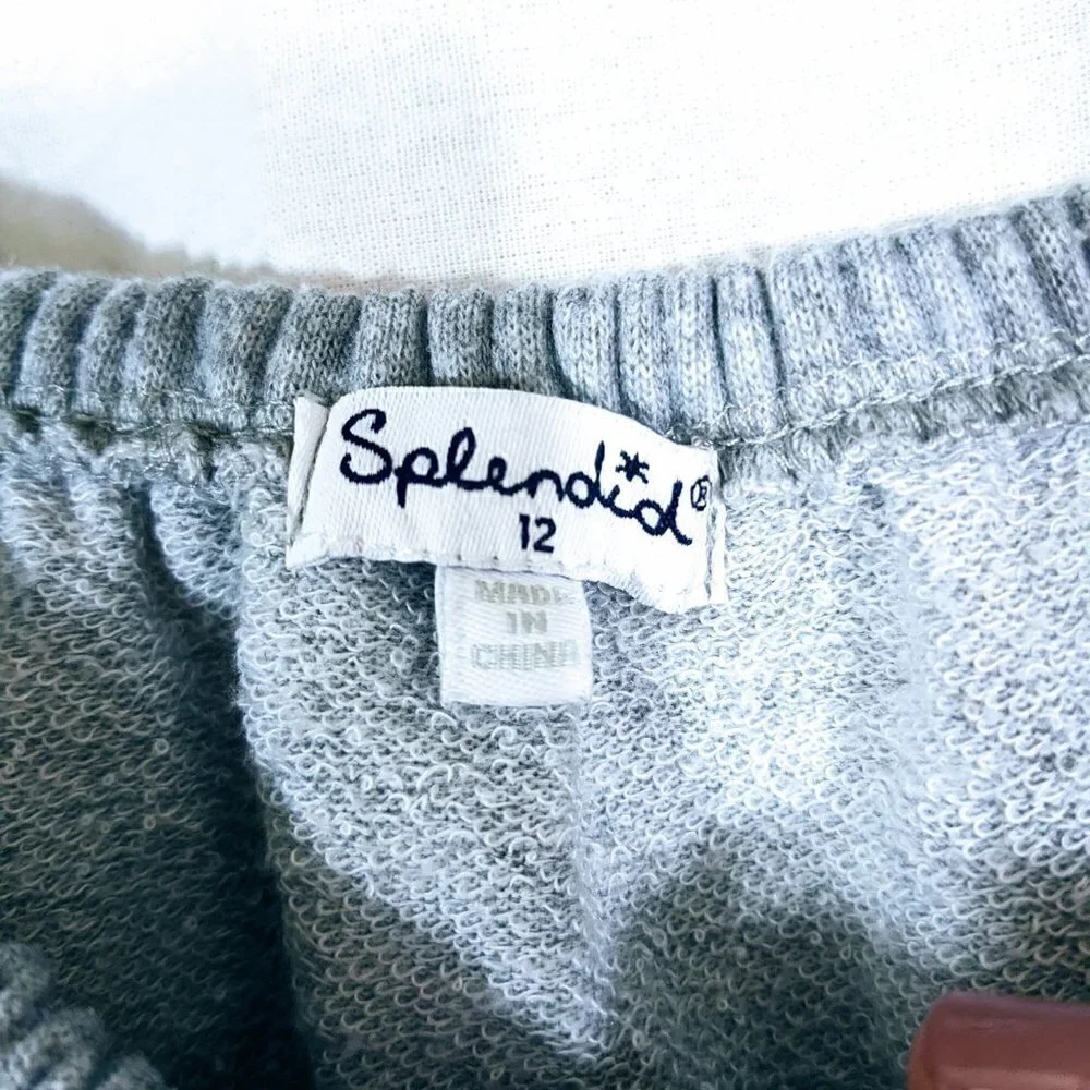 Splendid Light Gray Long Sleeve Sweatshirt Top Size 12
